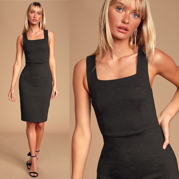 LULU’S Because I Have You Gray Bodycon Dress - Picture 2 of 2